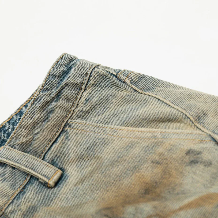 Acid Wash Denim Shorts - 色あせ - Image 6