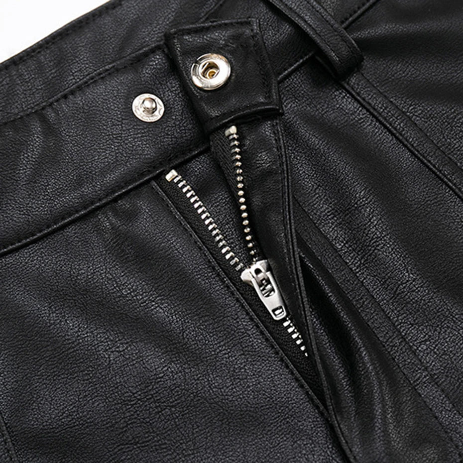 Black Leather Shorts - レザー - Image 5