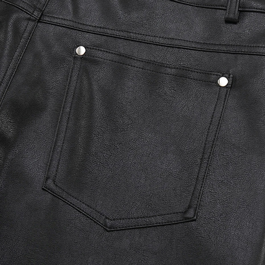 Black Leather Shorts - レザー - Image 6