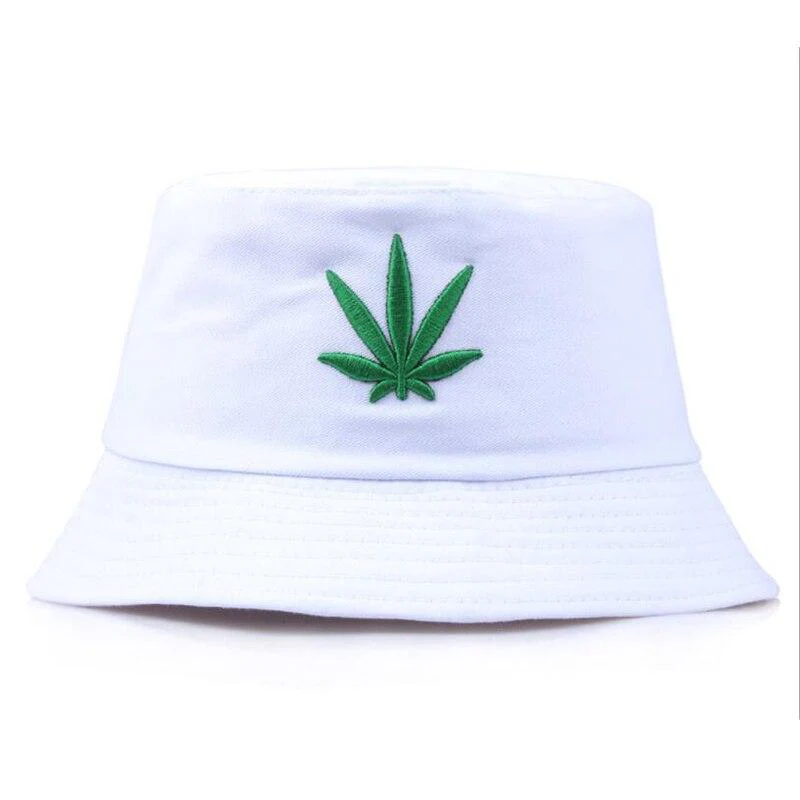 Black Bucket Hats 'Hemp Leaf' - Image 4