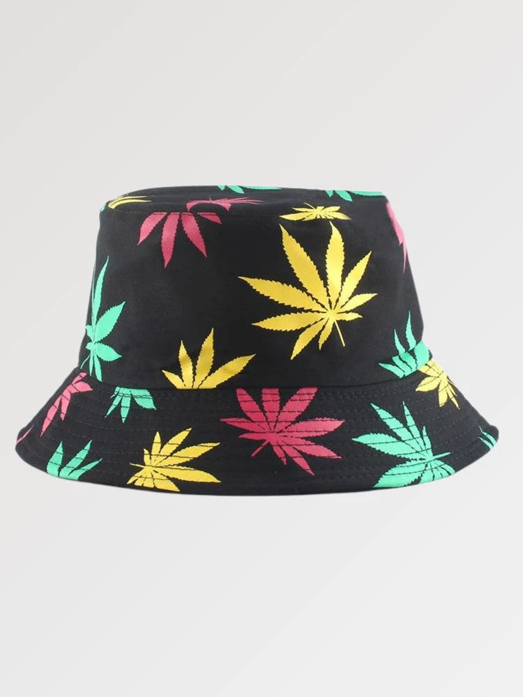 Summer Bucket Hat 'Rasta Leaf'