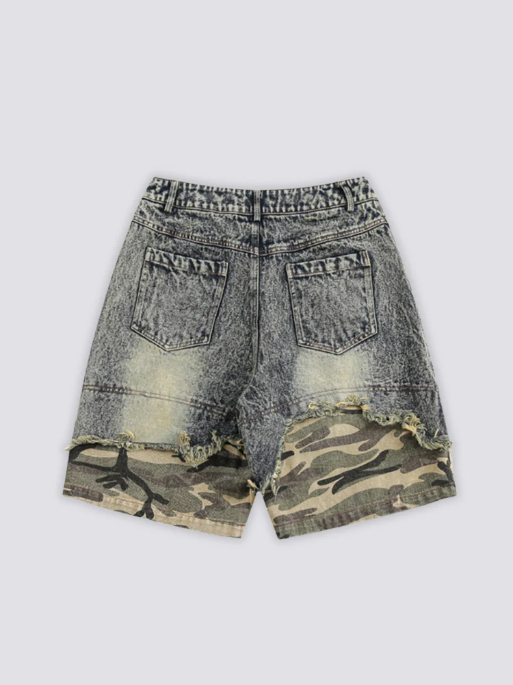 Camo Denim Shorts - カモ - Image 4