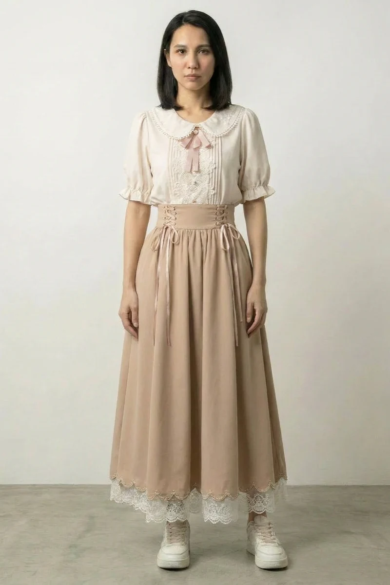 Cream Cute Japanese Dress 'Sōka'