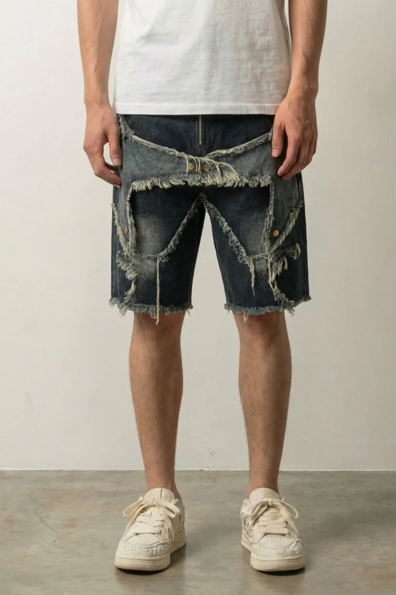 Distressed Denim Shorts - ブランド