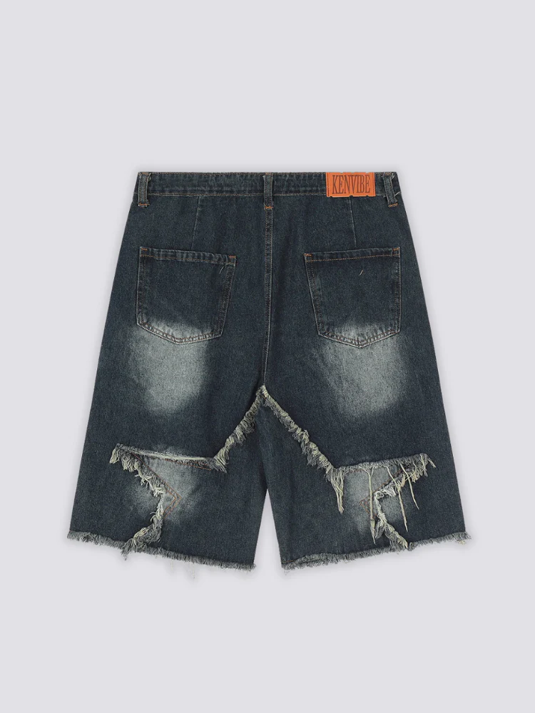 Distressed Denim Shorts - ブランド - Image 4
