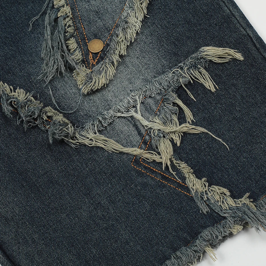 Distressed Denim Shorts - ブランド - Image 6