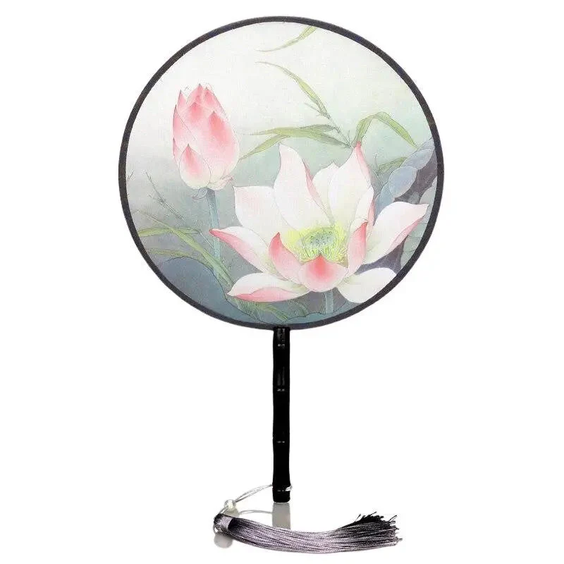 Japanese Round Lotus Fan 'Ebiko - Image 2