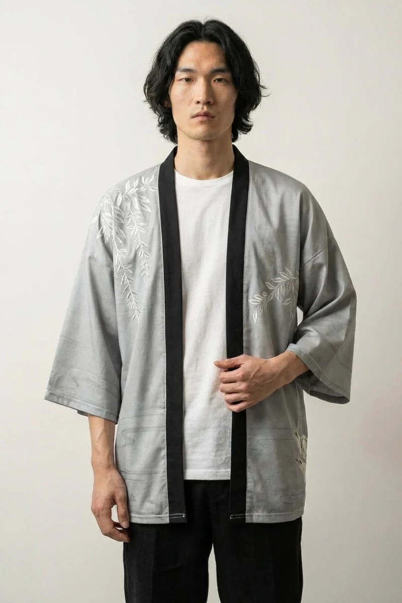 Grey Kimono Jacket 'Tamotsu'