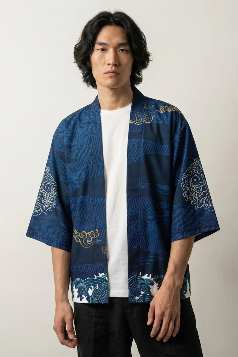 Haori Streetwear 'Tsuru Pattern'