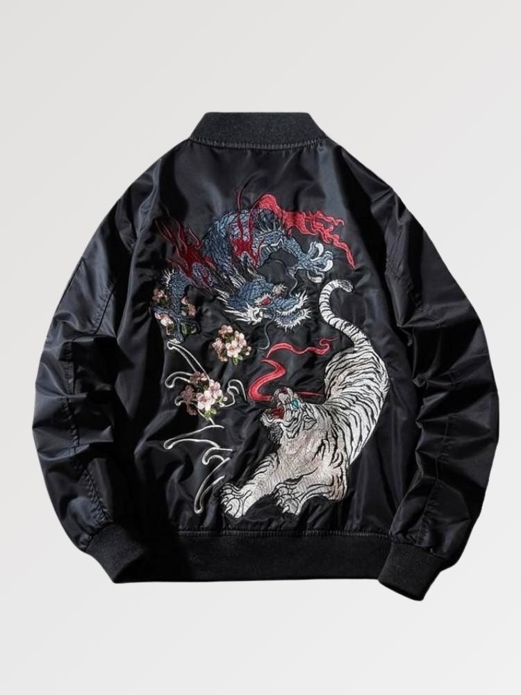 Japanese Embroidered Bomber Jacket 'Kori' - Image 3