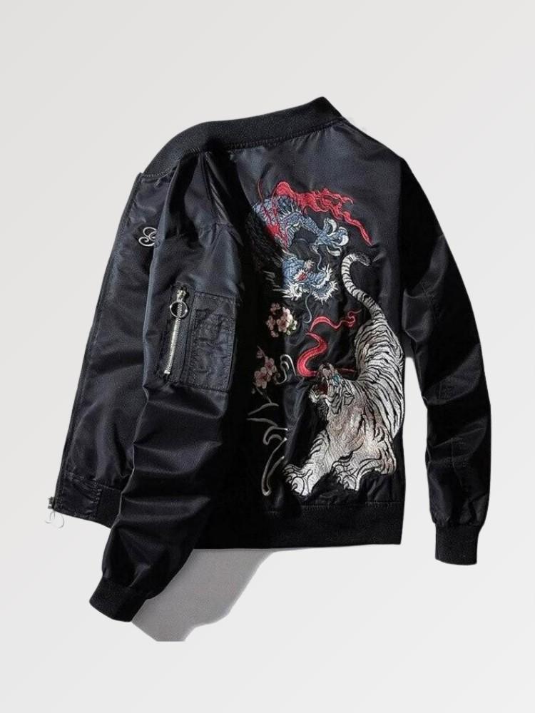 Japanese Embroidered Bomber Jacket 'Kori' - Image 5