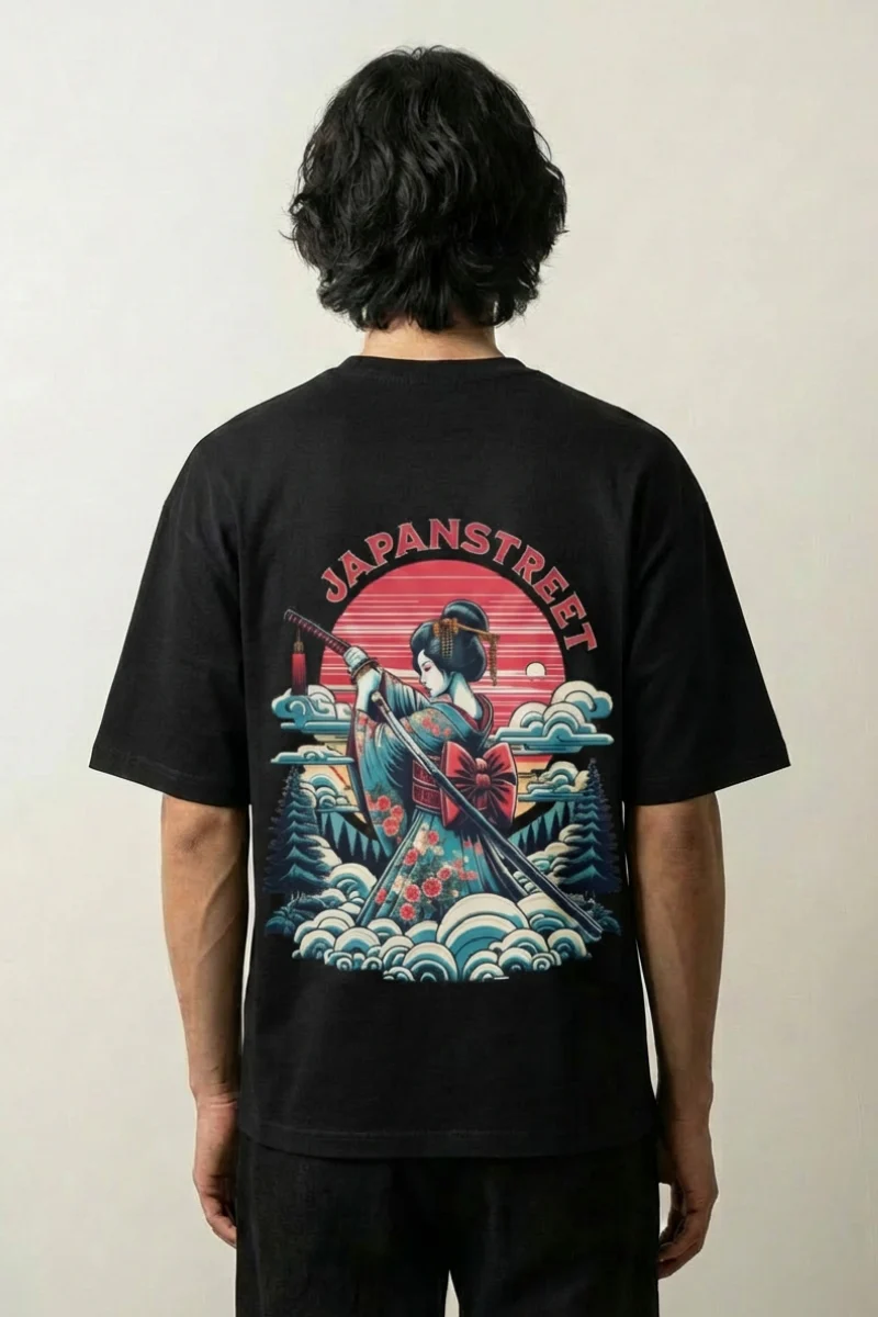 Japanese Print T-Shirt - げいしゃ