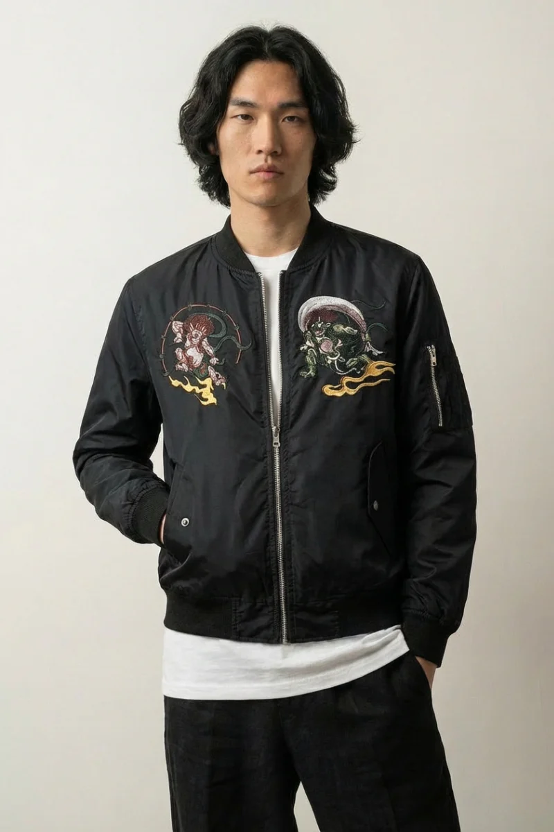 Japanese Streetwear Bomber Jacket 'Yokai' - Image 2