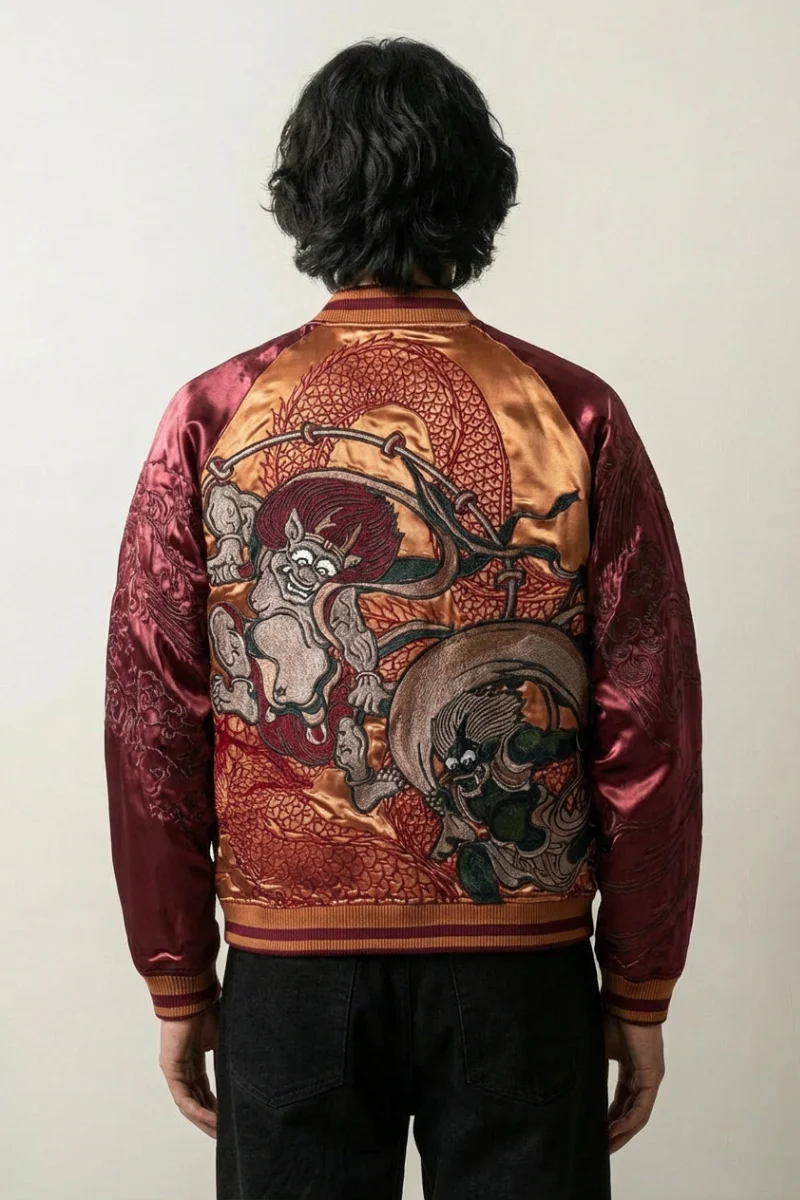 Japanese Yokai Sukajan 'Fujin Raijin'