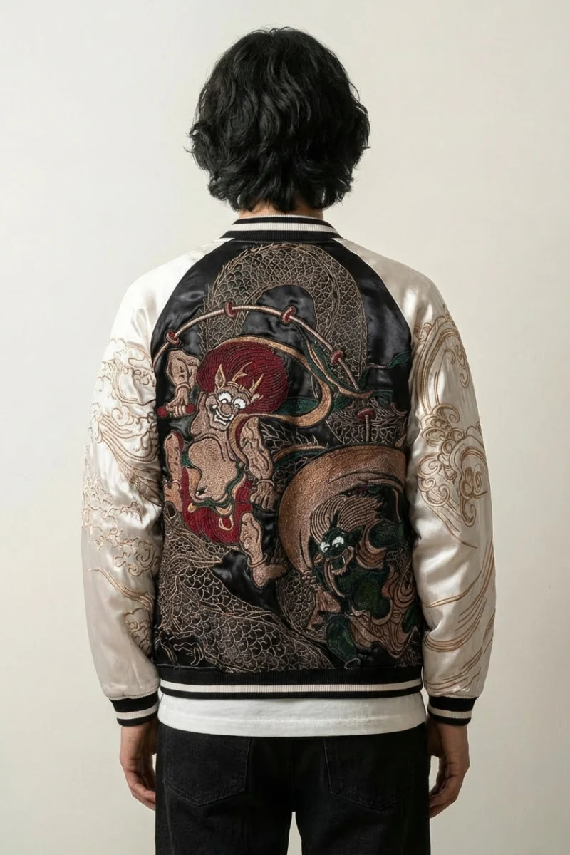 Japanese Yokai Sukajan 'Fujin Raijin' - Image 2