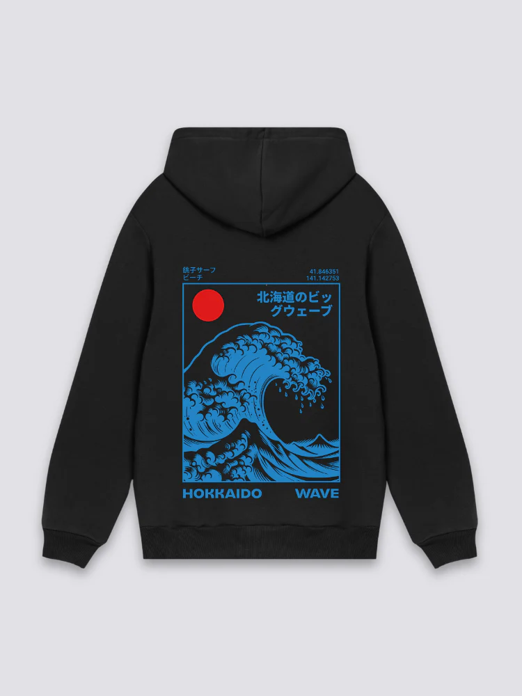 Kanagawa Wave Hoodie - 葛飾 北斎 - Image 3