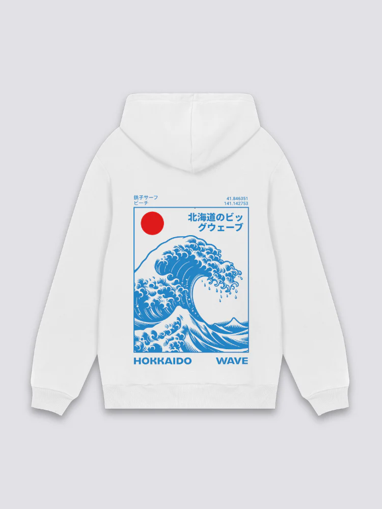 Kanagawa Wave Hoodie - 葛飾 北斎 - Image 4