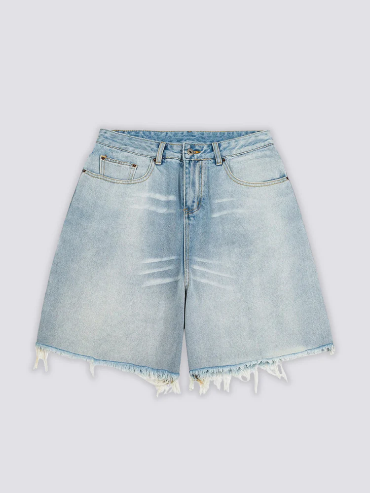 Light Wash Denim Shorts - クリア - Image 3