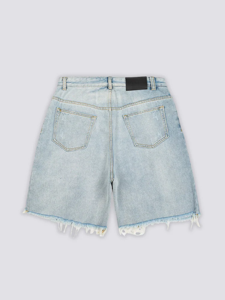 Light Wash Denim Shorts - クリア - Image 4