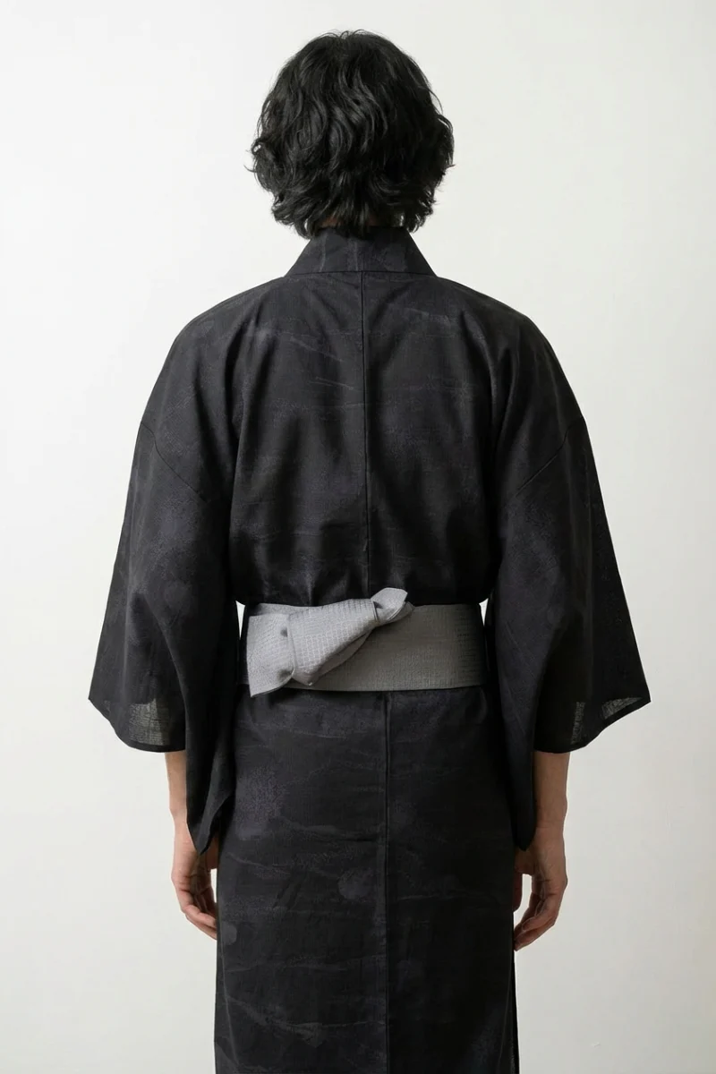 Men's Black Kimono 'Kurogane' - Image 2