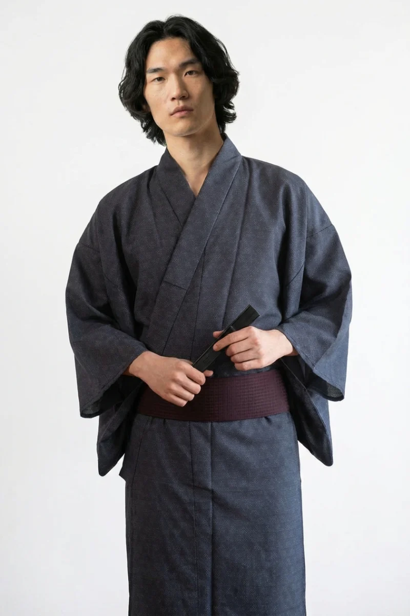 Men's Kimono Robe 'Mujiiro'