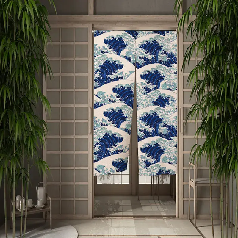 Japanese Noren 'Kanagawa Wave'