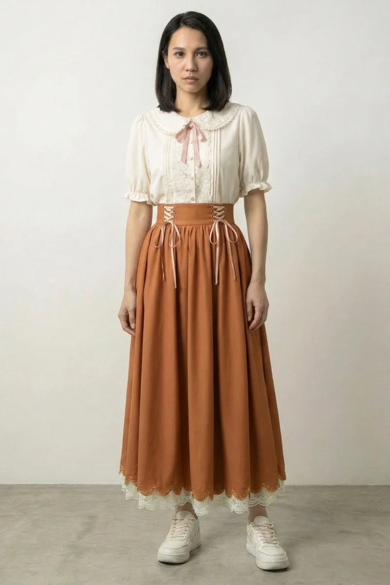 Persimmon Modern Japanese Dress Set 'Kakiha'