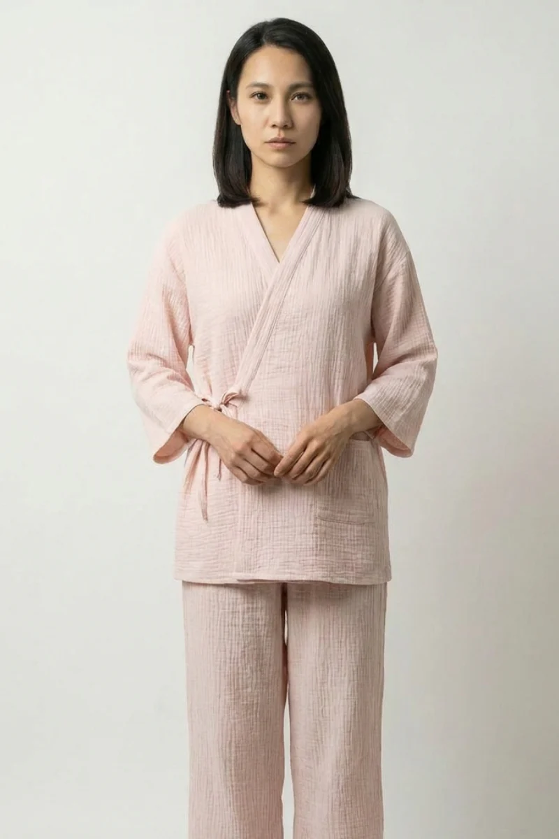 Pink Gauze Japanese Pajama Set 'Awayuki'