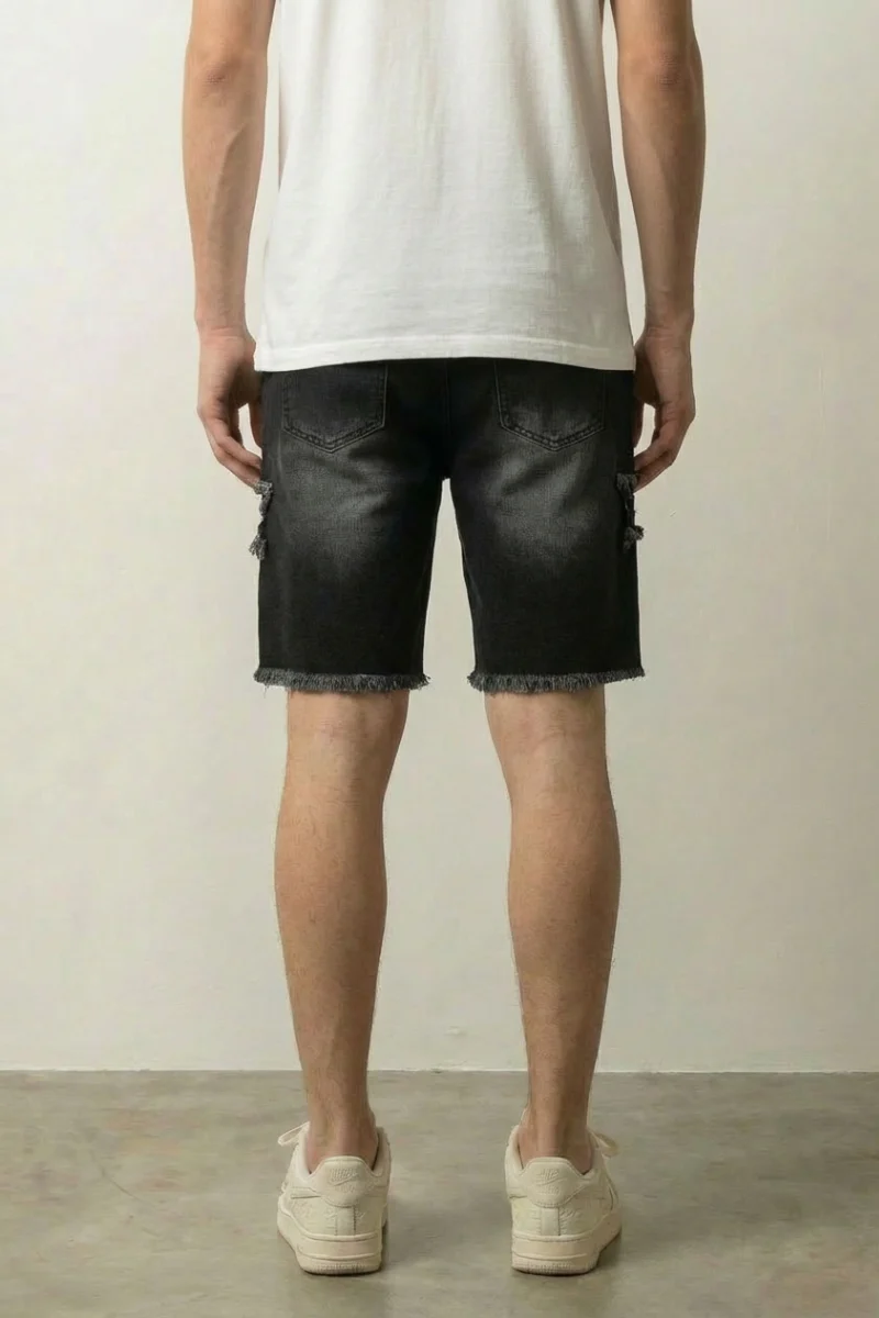 Star Print Denim Shorts - スター - Image 2