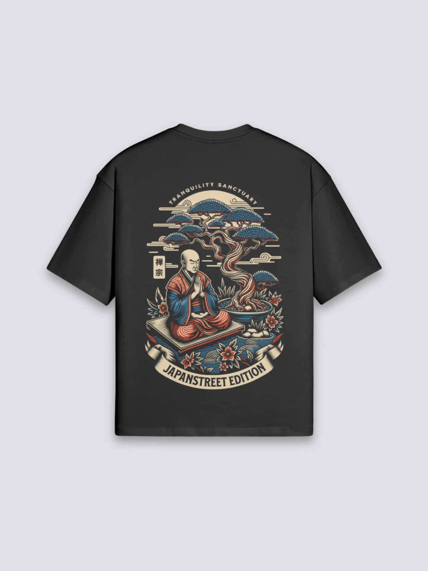 T-Shirt with Japanese Print - プリント - Image 2